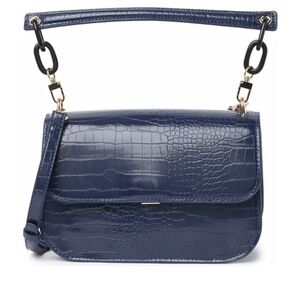 Fire Saddle Flap crossbody bag with gold accent